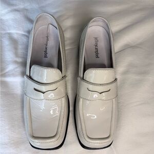 Jeffrey Campbell Glossy Off-White Loafers